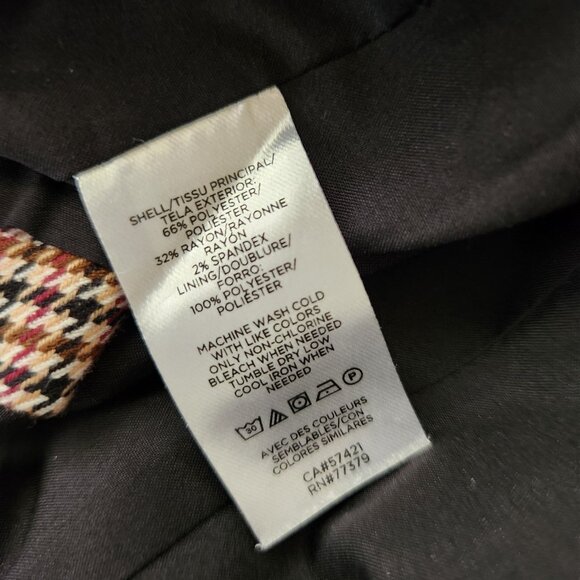Ann Taylor Houndstooth Modern Blazer Open Front Jacket Pockets Size Small - Picture 9 of 9